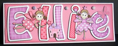 Large Dl Ellie with Fairy Felties Quick Card by Joyce Watson