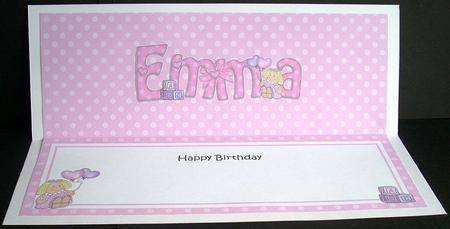 Birthday Emma Doll Large Dl Insert by Joyce Watson