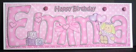 Large Dl Birthday Birthday Emma Doll 3D Decoupage by Joyce Watson