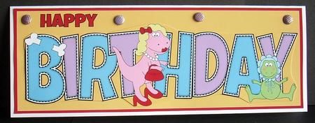 Funny Dinosaurs Birthday Large Dl by Joyce Watson