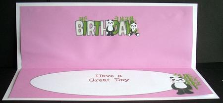 Cute Pandas Birthday Large Dl 3 Insert by Joyce Watson