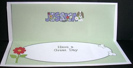 Kosmo the Dog Flowers Jessica Large Dl Insert by Joyce Watson