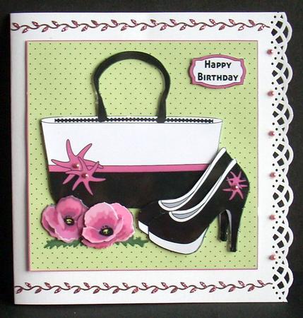 Handbag, Shoes & Pink Poppies 2 Mini Kit by Joyce Watson