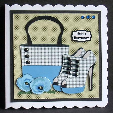 Handbag, Shoes & Blue Poppies Mini Kit by Joyce Watson