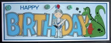 Little Knight Birthday Large Dl by Joyce Watson