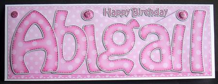 Large Dl Birthday Abigail Pink Dots Card & 3D Decoupage by Joyce Watson