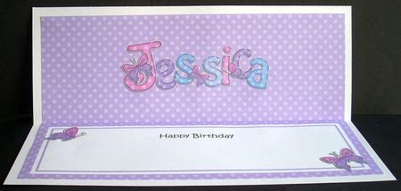 Birthday Jessica Butterflies Large Dl Matching Insert by Joyce Watson