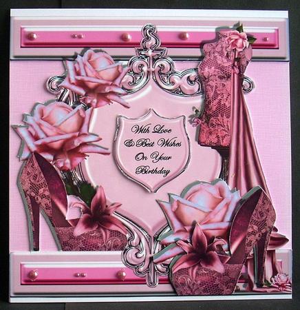 I Card Front Sheild Card - Pink Couture by Joyce Watson