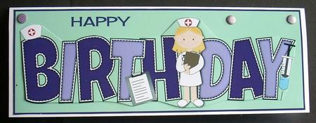 Little Nurse Birthday Large Dl by Joyce Watson