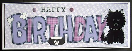 Black Jazz the Dog Birthday Large Dl by Joyce Watson