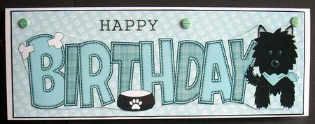 Black Jazz Dog with Bandana Birthday Large Dl by Joyce Watson