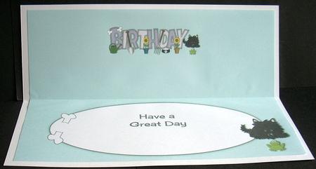Jazz the Dog in the Garden Birthday Large Dl Insert by Joyce Watson