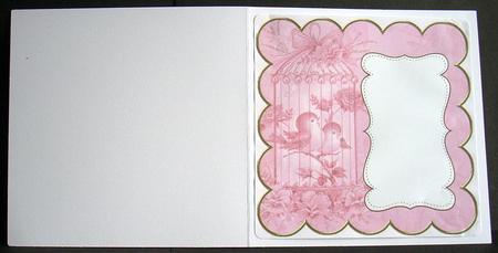 Pink Lovebirds Plain 8in Scallop Insert Panel by Joyce Watson