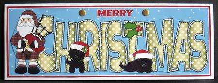 Scottish Santa & Jazz the Dog Christmas Large Dl by Joyce Watson