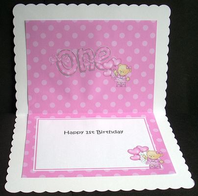 1st Birthday Teddy 5x7 Insert by Joyce Watson