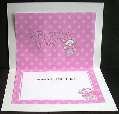 2nd Birthday Teddy 5x7 Insert by Joyce Watson