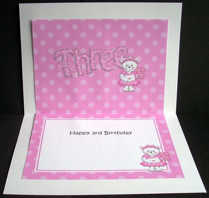 3rd Birthday Teddy 5x7 Insert by Joyce Watson