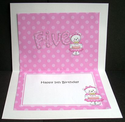 5th Birthday Teddy 5x7 Insert by Joyce Watson