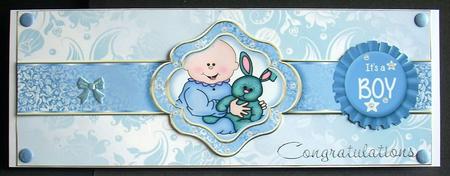 Ribbon Sash Baby Boy Dl by Joyce Watson