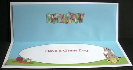 Donkeys and Presents Birthday Large Dl Insert by Joyce Watson