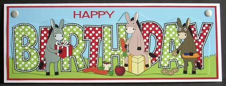 Donkeys and Presents Birthday Large Dl by Joyce Watson