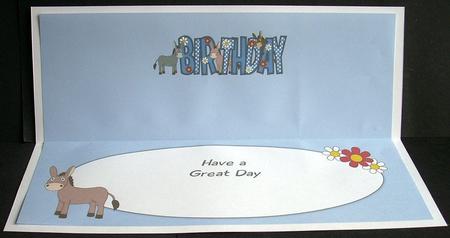 Birthday Donkeys Large Dl Insert by Joyce Watson