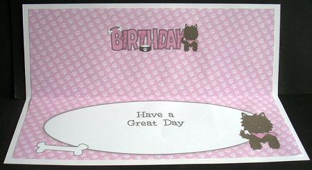 Black Jazz Dog with Bandana Birthday Large Dl Insert by Joyce Watson
