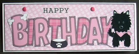 Black Jazz Dog with Bandana Birthday Large Dl 3 by Joyce Watson