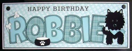 Black Jazz Dog with Bandana Robbie Large Dl by Joyce Watson