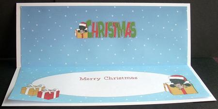 Jazz the Dog in Gift Box Christmas Large Dl Insert by Joyce Watson
