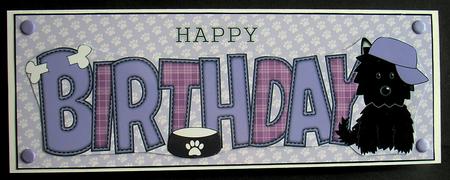 Jazz the Dog with Cap Birthday Large Dl by Joyce Watson