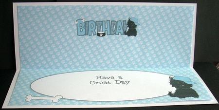 Jazz the Dog with Cap Birthday Large Dl 3 Insert by Joyce Watson