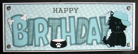 Jazz the Dog with Cap Birthday Large Dl 3 by Joyce Watson