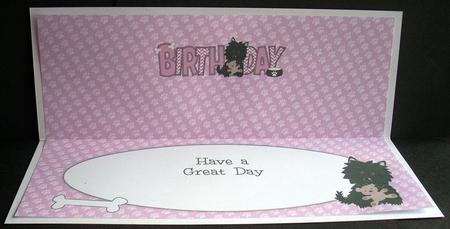 Black Jazz the Dog with Teddy Birthday Large Dl 2 Insert by Joyce Watson