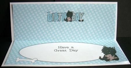 Black Jazz the Dog with Teddy Birthday Large Dl 3 Insert by Joyce Watson