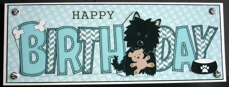 Black Jazz the Dog with Teddy Birthday Large Dl 3 by Joyce Watson