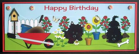 Jazz the Dog and Friend in the Garden Large Dl by Joyce Watson