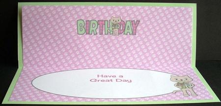Max the Cat Birthday Large Dl 2 Insert by Joyce Watson