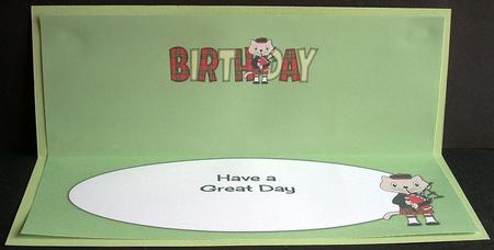 Bagpiper Max the Cat Birthday Large Dl Insert by Joyce Watson