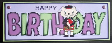 Bagpiper Max the Cat Birthday Large Dl 2 by Joyce Watson