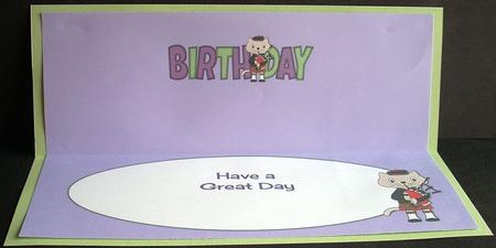 Bagpiper Max the Cat Birthday Large Dl 2 Insert by Joyce Watson