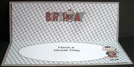 Bagpiper Max the Cat Birthday Large Dl 3 Insert by Joyce Watson