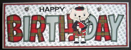 Bagpiper Max the Cat Birthday Large Dl 3 by Joyce Watson