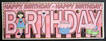Princess Cupcake Birthday Large Dl Quick Card by Joyce Watson