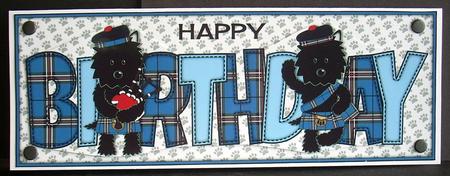 Bagpiper & Highland Fling Jazz the Dog Birthday Large Dl 2 by Joyce Watson