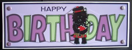 Bagpiper Jazz the Dog Birthday Large Dl 3 by Joyce Watson