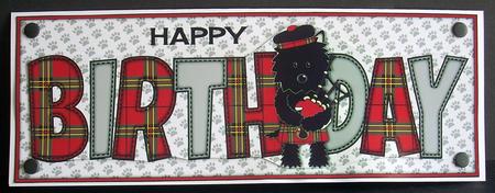 Bagpiper Jazz the Dog Birthday Large Dl by Joyce Watson