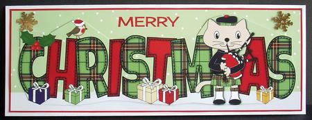 Bagpiper Max the Cat Christmas Large Dl by Joyce Watson