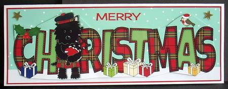 Bagpiper Jazz the Dog Christmas Large Dl by Joyce Watson