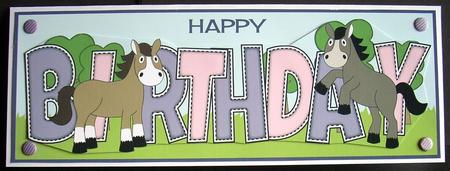 Horses Birthday Large Dl 2 by Joyce Watson